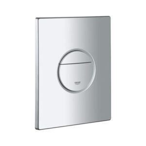 GROHE Skate round flush plate with manual actuation and contemporary circular design for bathroom walls