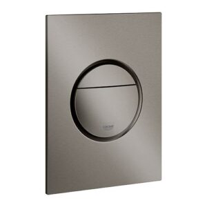 GROHE Nova Cosmopolitan dual flush plate in satin graphite finish with circular and rectangular design elements