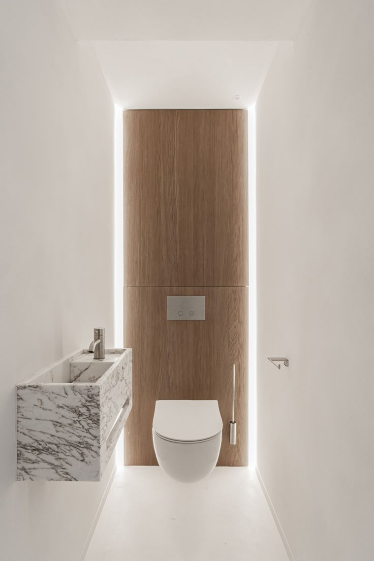 PRODUCTS sleek modern bathroom with marble countertop