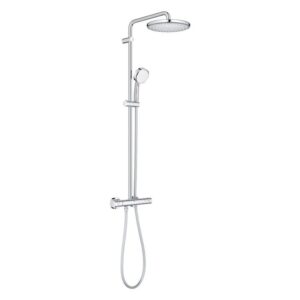 GROHE Vitalio Comfort 250 Shower in Matt Black with Rain Head and Dual-Spray Hand Shower